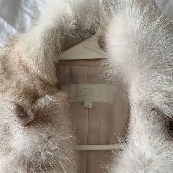 Removable Fur 💯 wool Slim Fit Lux Jacket Fashion Blazer Size XS - Picture 15 of 16